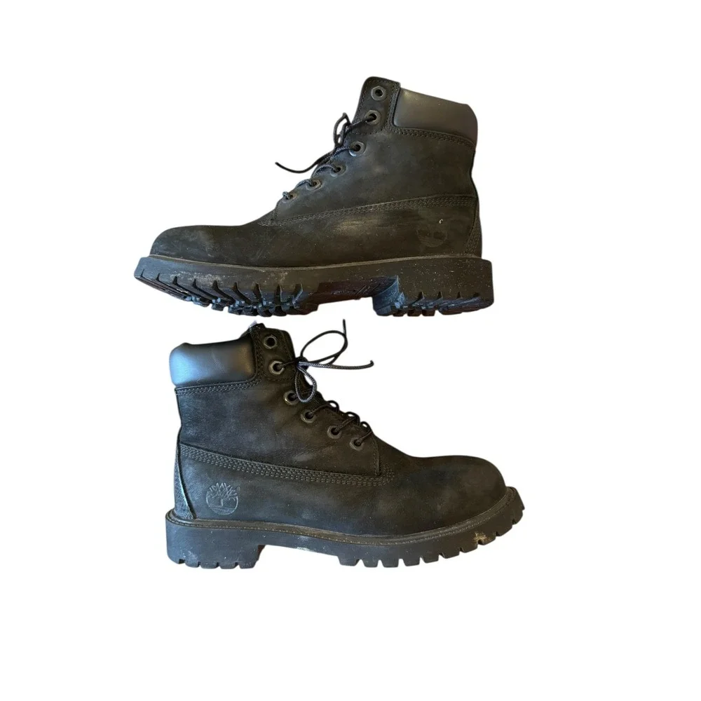 Timberland Junior Nubuck Boots 3.5 Black Premium 6 Inch Waterproof‎ Kids Youth
